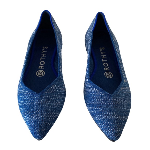Rothy's Shoes - The Rothy’s Original Point Ballet Flats Indigo Heather Blue Retired Size 6.5